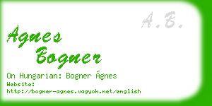 agnes bogner business card