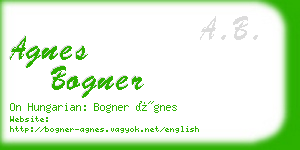 agnes bogner business card